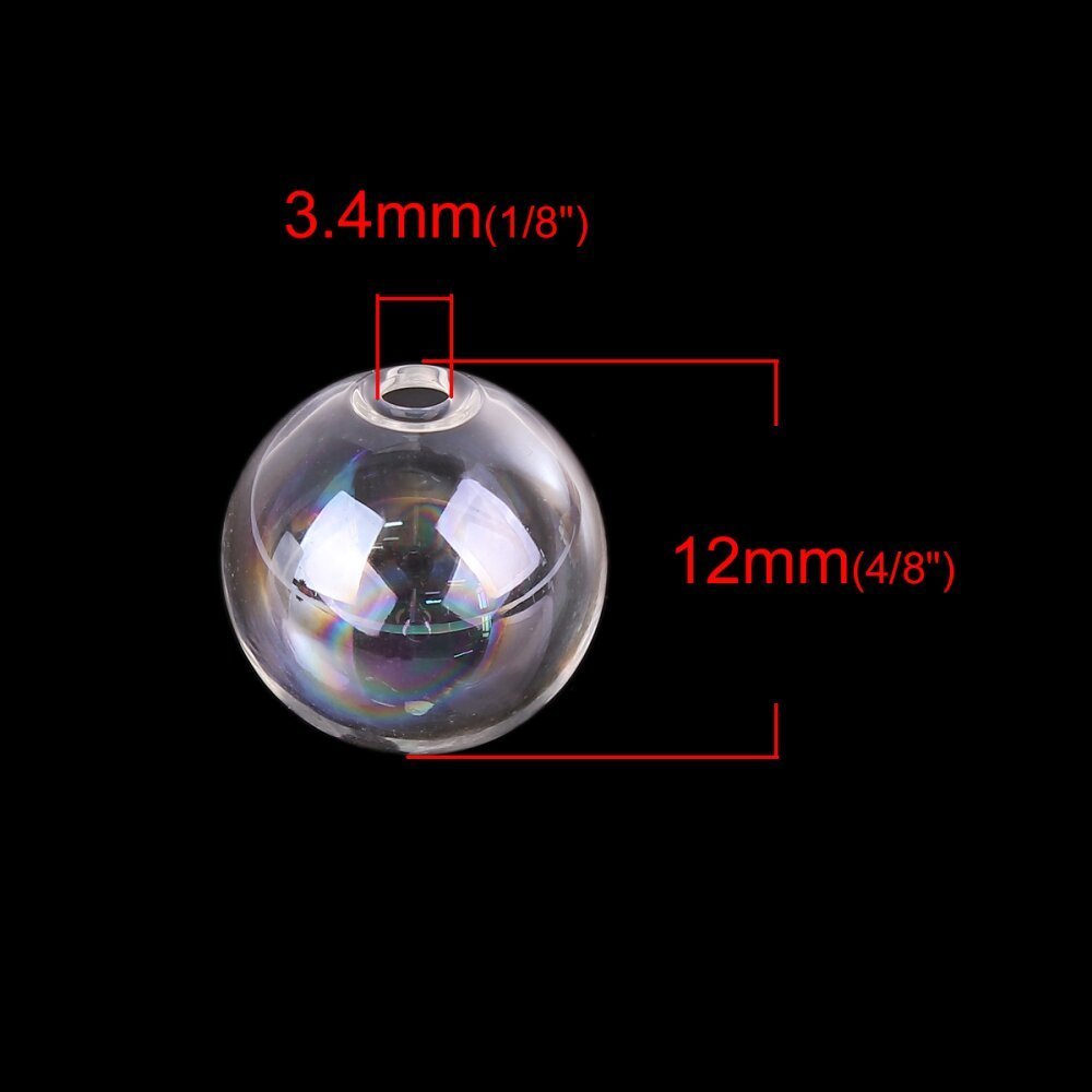 1 rund glasskule for å fylle 12mm AB Clear