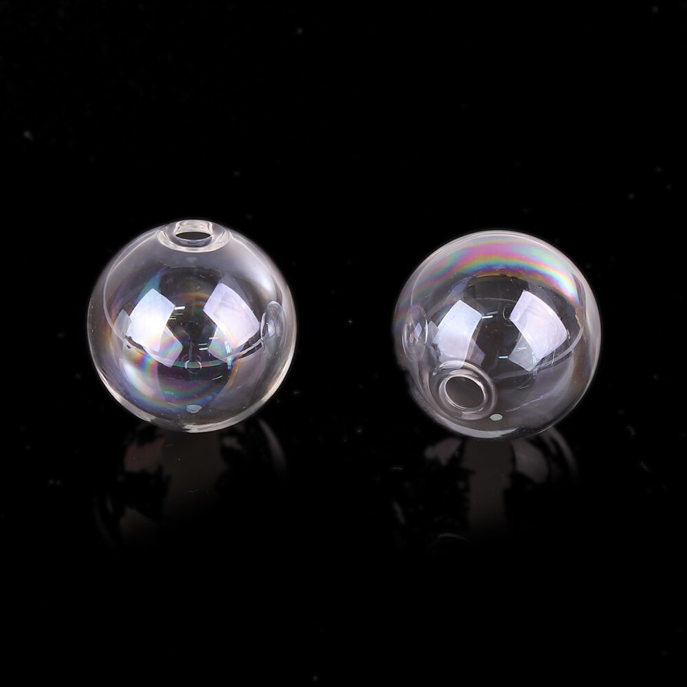 1 Rund glasskule 20mm AB Transparent for fylling
