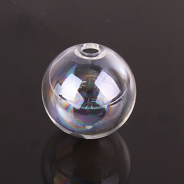 1 Rund glasskule 25mm AB Transparent for fylling