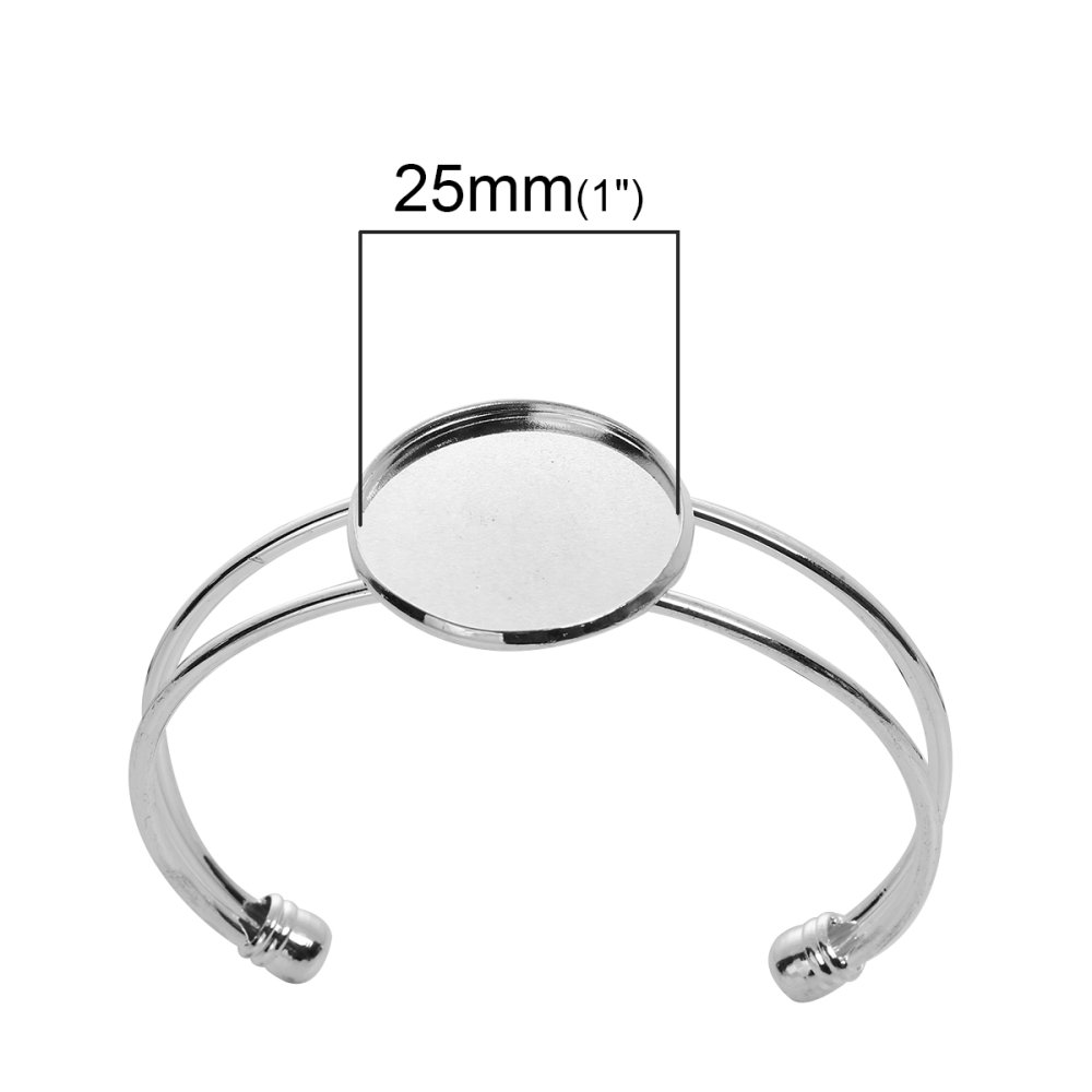 1 Cabochon støtte armbånd + 1 glass cabochon 25 mm N°01