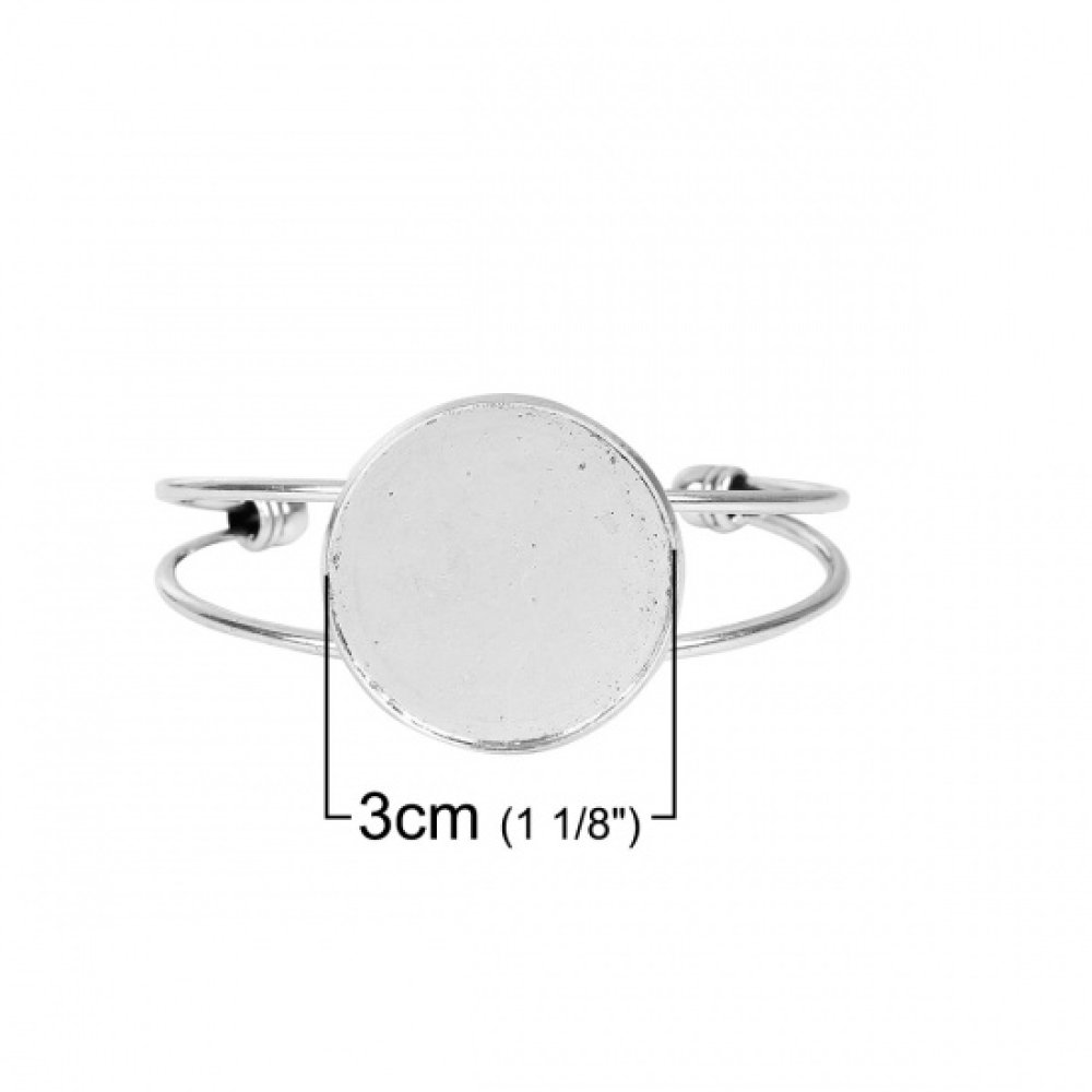 1 Cabochon støtte armbånd + 1 glass cabochon 30 mm N°01