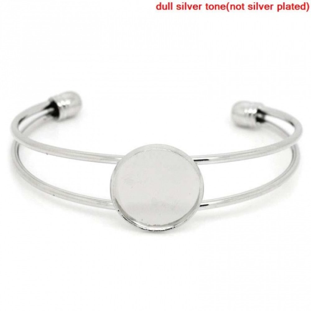 1 Armbåndstøtte rund cabochon + 1 glass cabochon 18 mm N°01