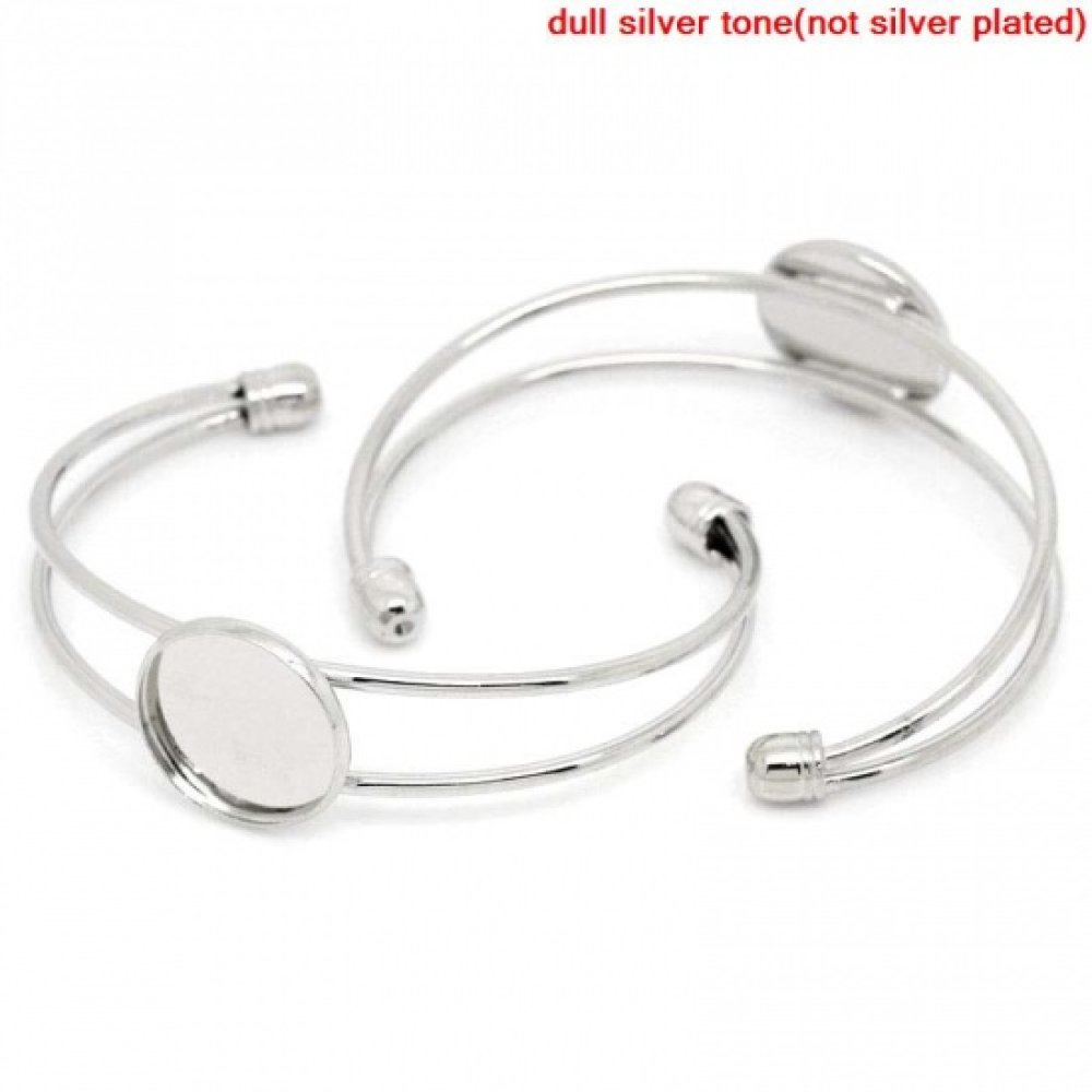 1 Armbåndstøtte rund cabochon + 1 glass cabochon 18 mm N°01