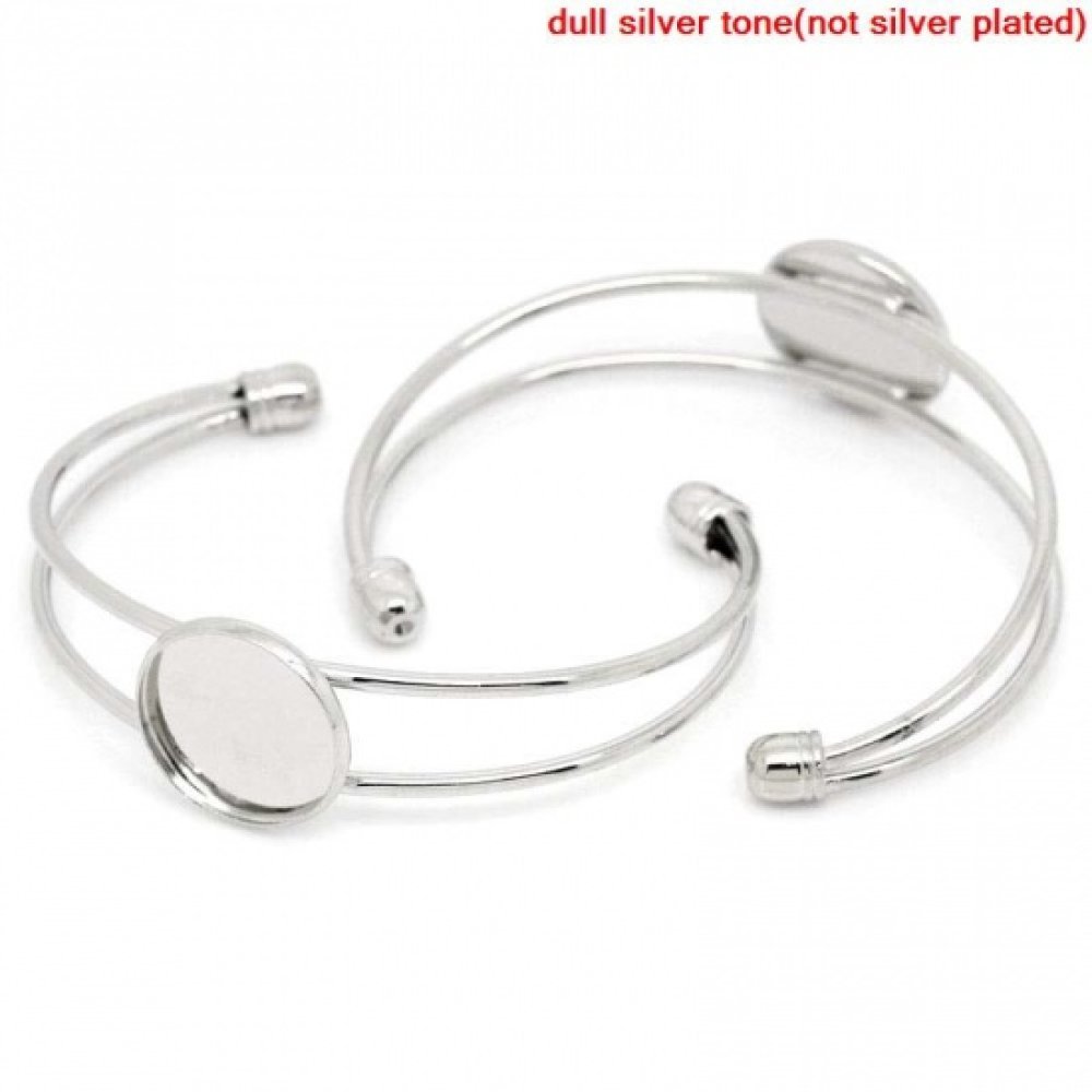 1 Armbåndstøtte rund cabochon + 1 glass cabochon 18 mm N°01