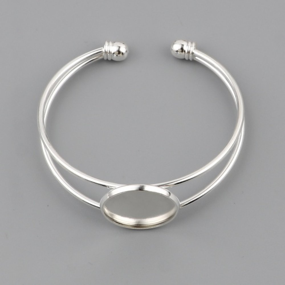 1 Cabochon støtte armbånd + 1 glass cabochon 20 mm N°01