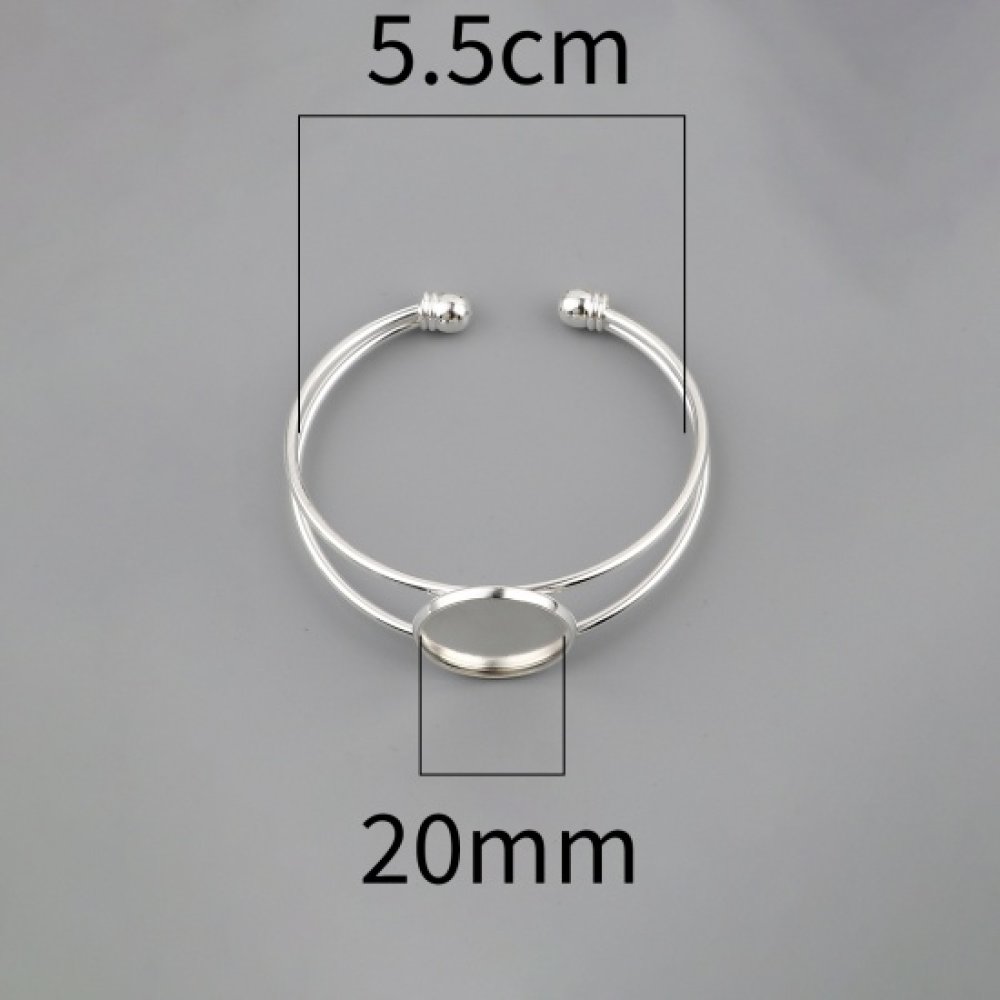 1 Cabochon støtte armbånd + 1 glass cabochon 20 mm N°01