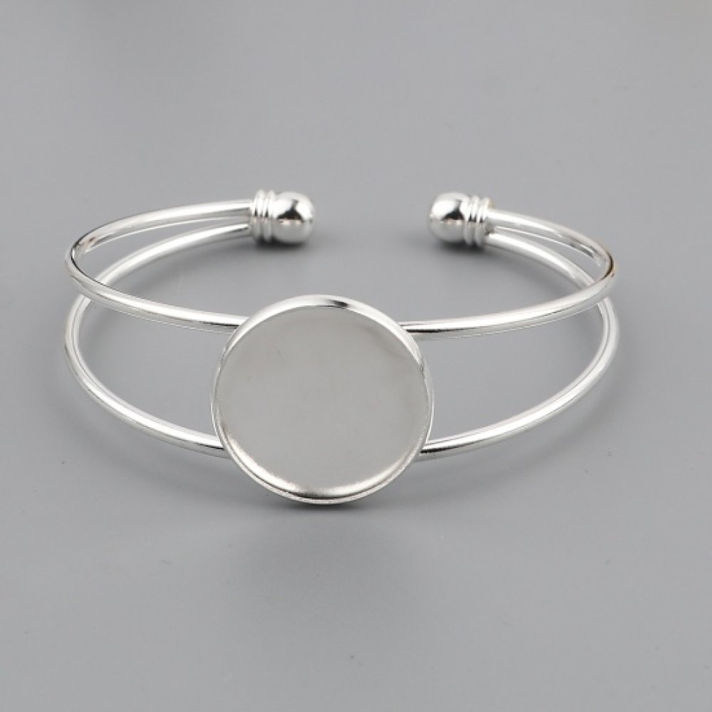 1 Cabochon støtte armbånd + 1 glass cabochon 20 mm N°01