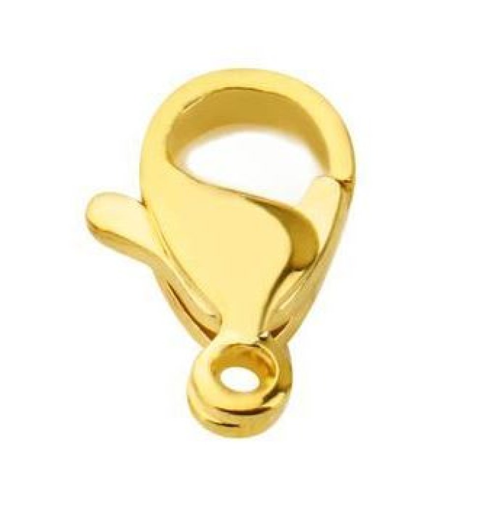 1 karabinkrok i rustfritt stål 12 x 6 mm Gull