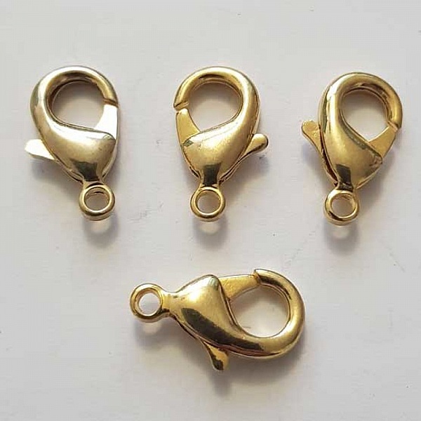 1 Fermoir Mousqueton 19 x 12 mm Dor&eacute; Ros&eacute;