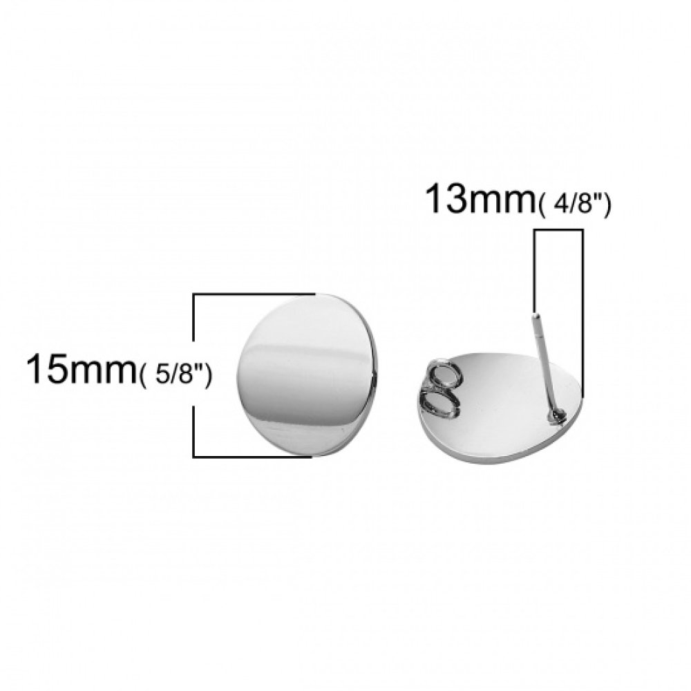 1 par 16mm platina belagt runde chip øreringer