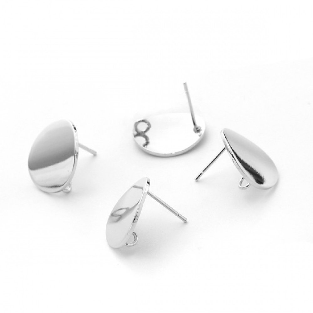 1 par 16mm platina belagt runde chip øreringer