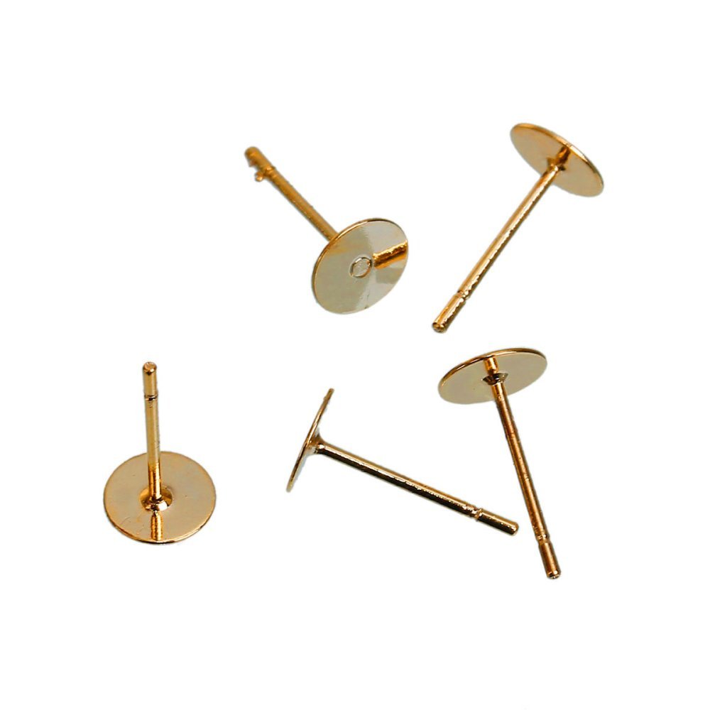 1 Par 6 mm runde chip øredobber 14K gullbelagt N°01