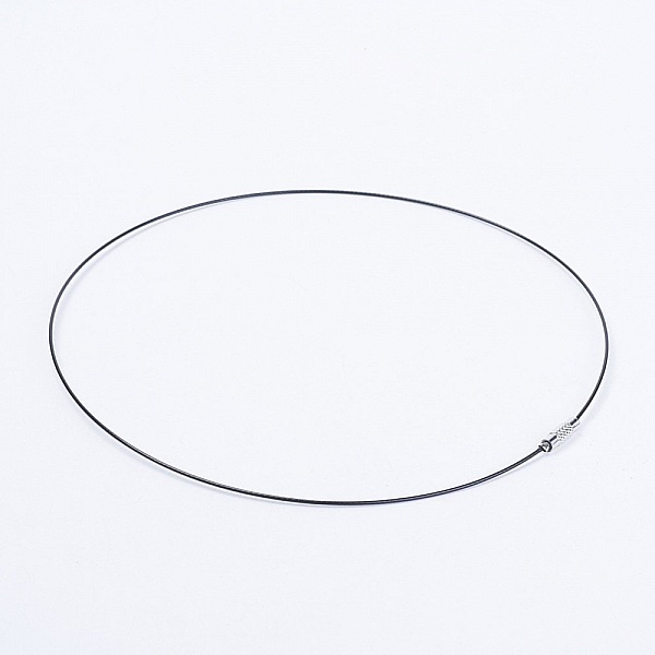 1 halskjede stiv kablet ledning svart l&aring;s til skrue N&deg;01