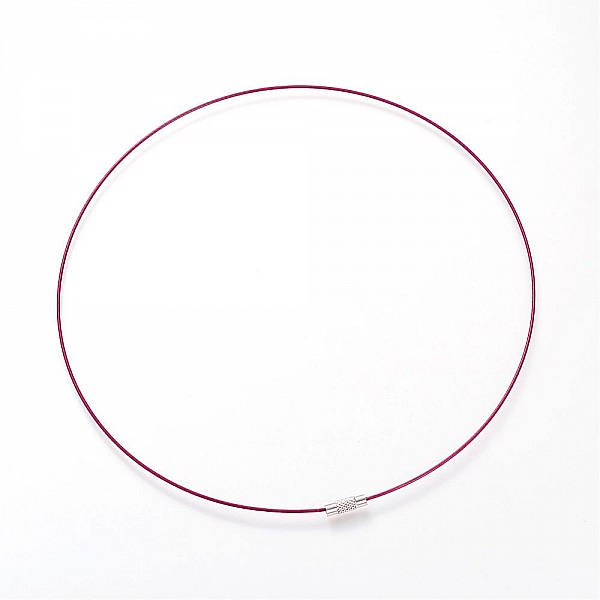 1 halskjede stiv kablet ledning lilla r&oslash;d l&aring;s til skrue N&deg;01