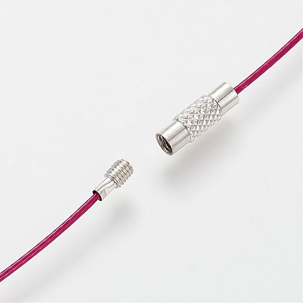 1 halskjede stiv kablet ledning lilla r&oslash;d l&aring;s til skrue N&deg;01