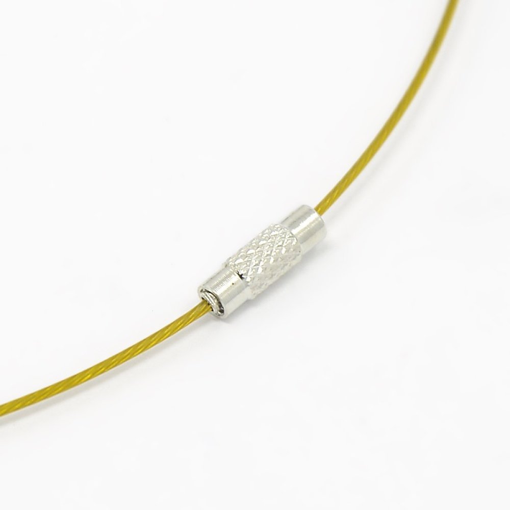 1 halskjede stiv gull kablet wire skruelås N°01