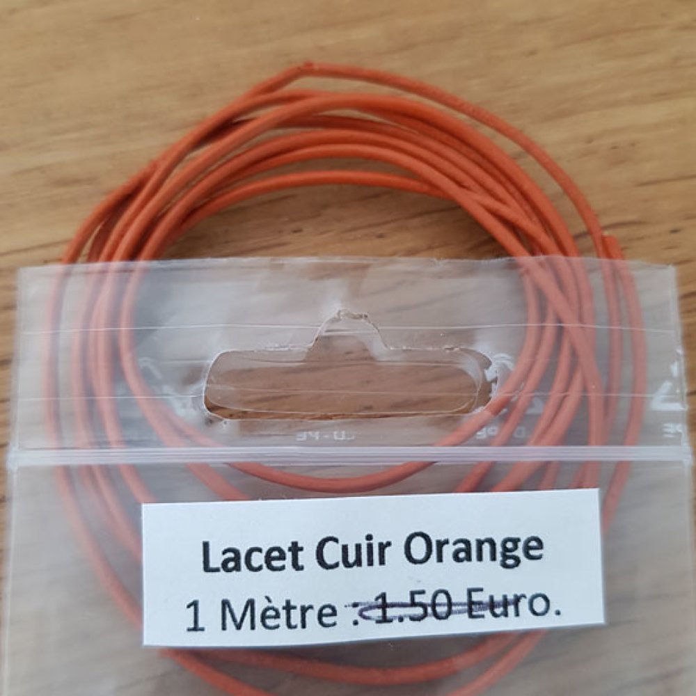 1 meter Glatt skinn rundsnor Oransje 1 mm