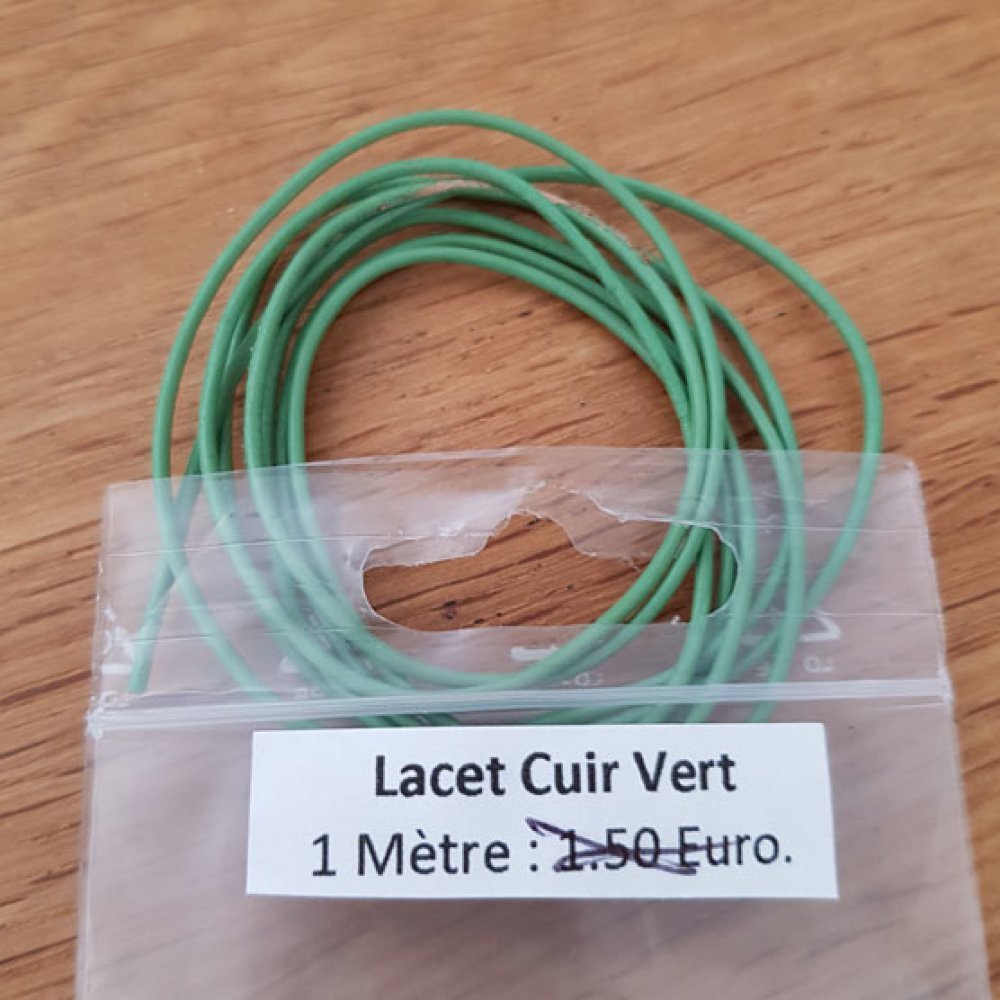 1 meter Rund glatt skinnsnor Grønn 1 mm