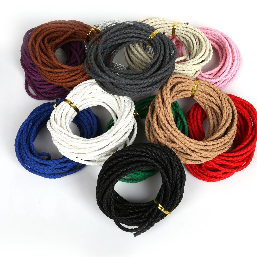 1 meter Rund glatt skinnsnor Rose 3 mm