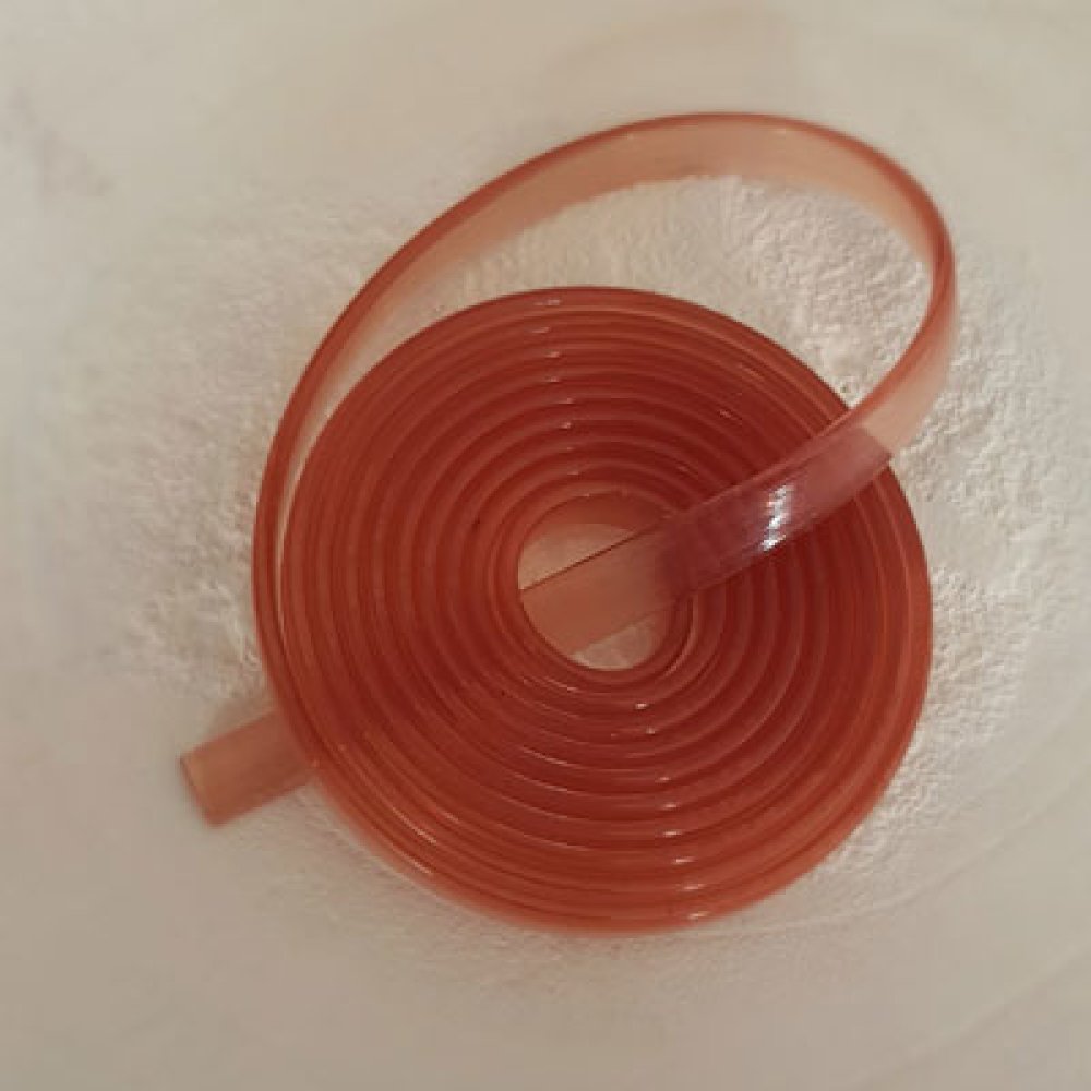 1 meter flat Pvc-ledning 5,8 x 1,9 mm gammelrosa gjennomskinnelig