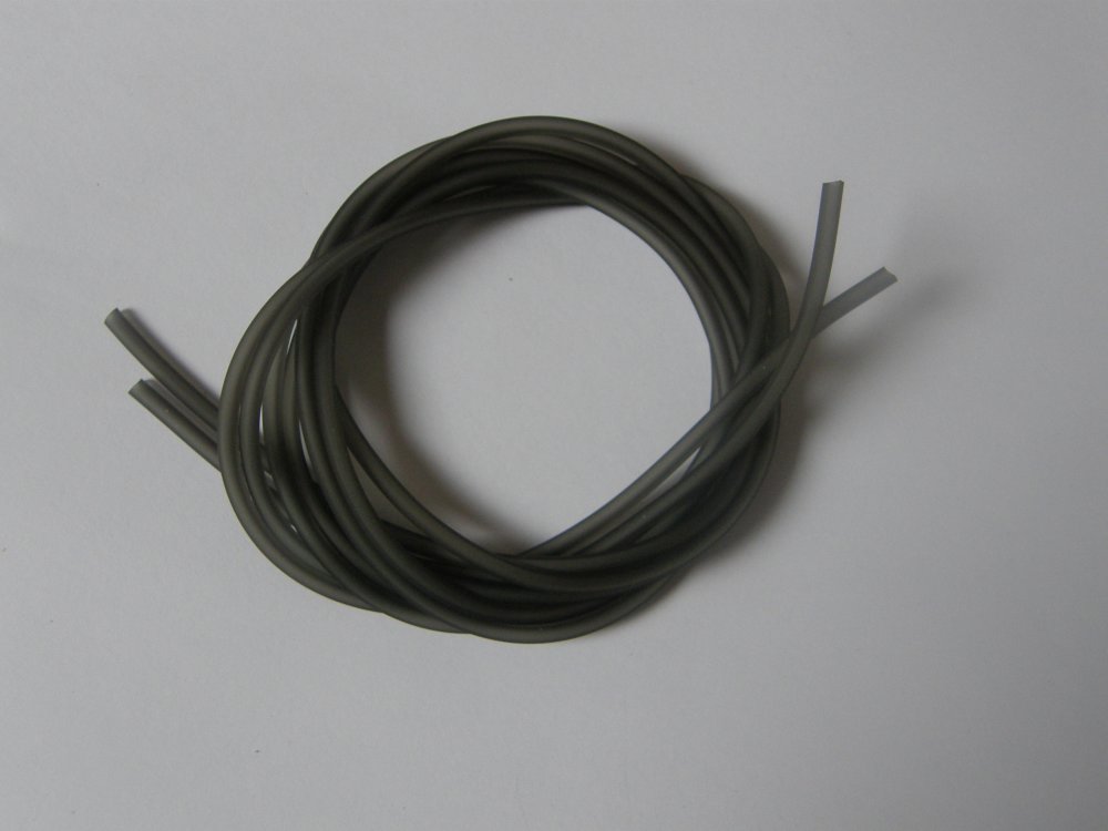 1 meter Pvc Hollow Cord 3 mm Smoke Grey
