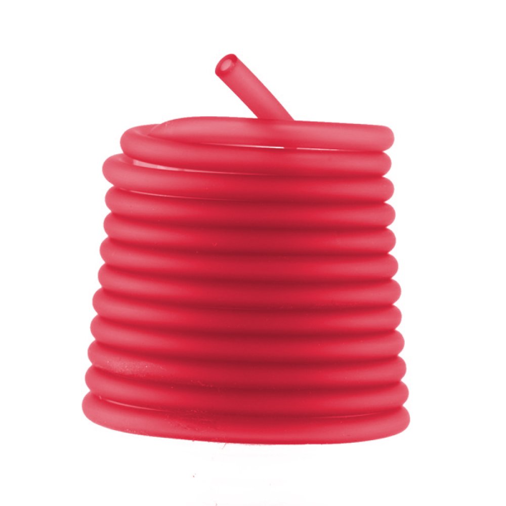 1 meter Pvc Hollow Cord 6,5 mm lys rød