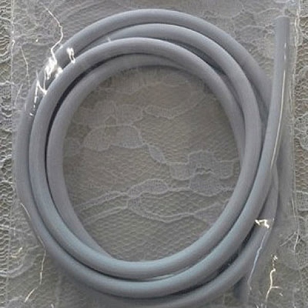 1 meter Pvc Hollow Cord 4 mm Light Grey Pastell