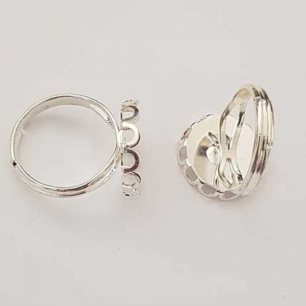 1 support bague cabochon de 15 mm Argent N&deg;21