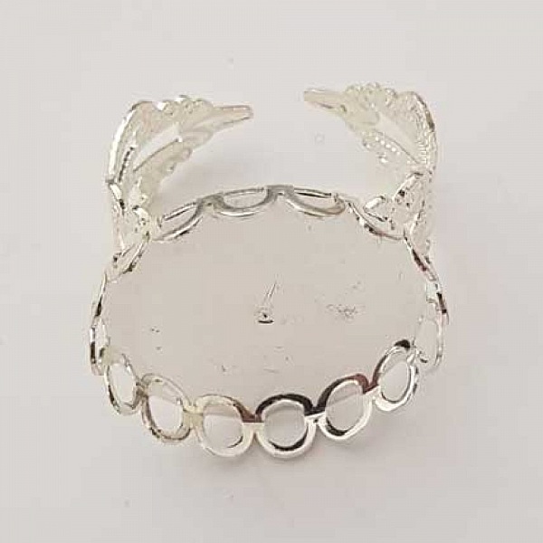 1 support bague cabochon de 20 mm Argent N&deg;22