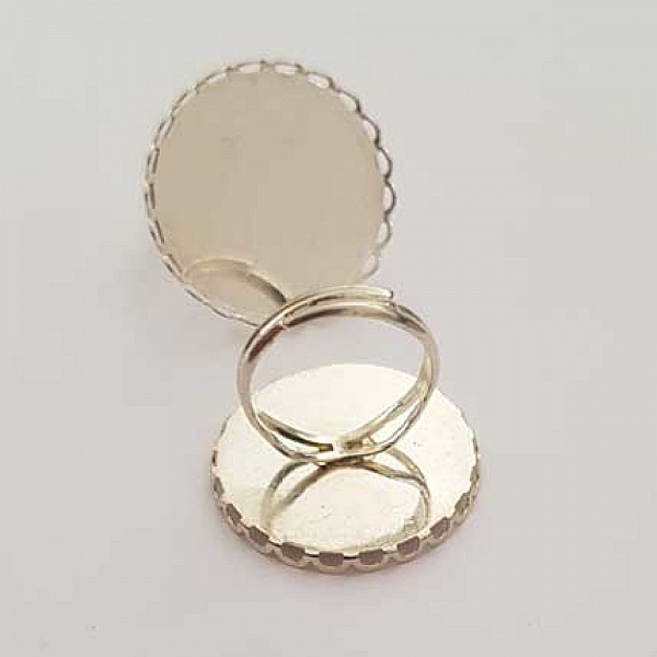 1 support bague cabochon de 25 mm Argent N&deg;21