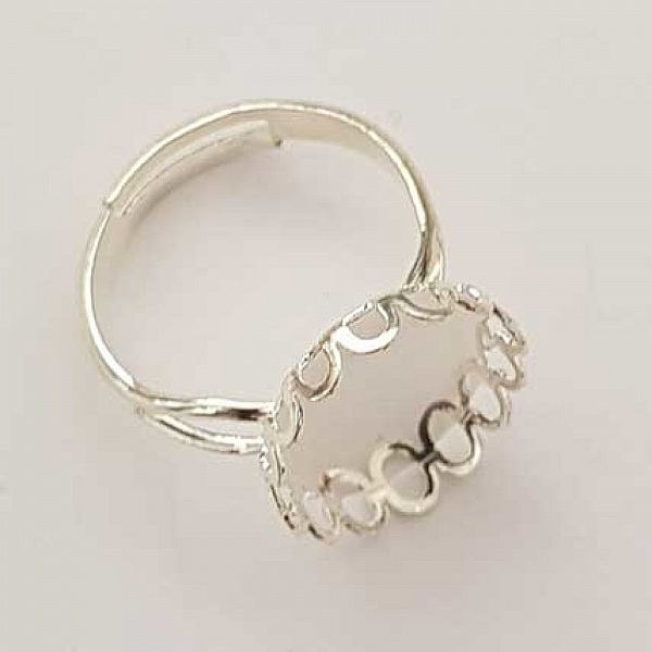 1 support bague cabochon de 20 mm Argent N&deg;21