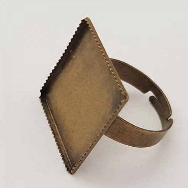1 support bague carr&eacute; de 20 mm Bronze N&deg;03