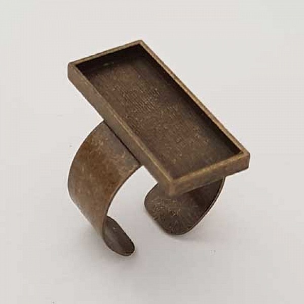 1 support bague rectangle de 25.8 x 10.7 mm Bronze N&deg;01