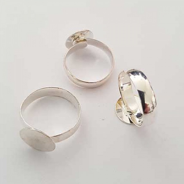 1 support bague ronde de 14 mm Argent N&deg;25