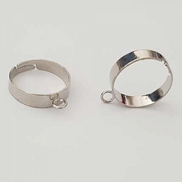 1 support bague r&eacute;glable 1 anneau Argent N&deg;01