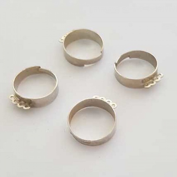 1 support bague r&eacute;glable 4 anneaux Argent N&deg;04