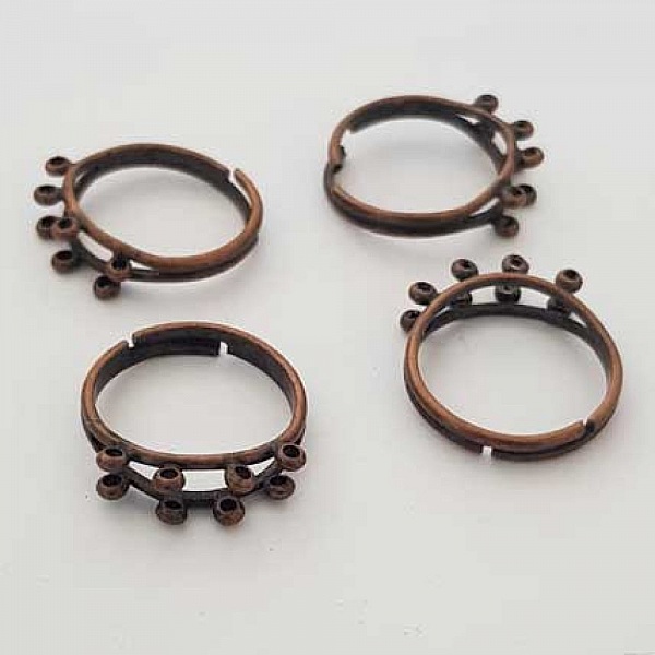 1 support bague r&eacute;glable 6 anneaux Bronze N&deg;03
