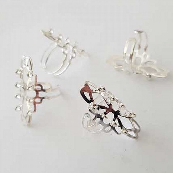 1 support bague r&eacute;glable 8 anneaux Argent N&deg;05