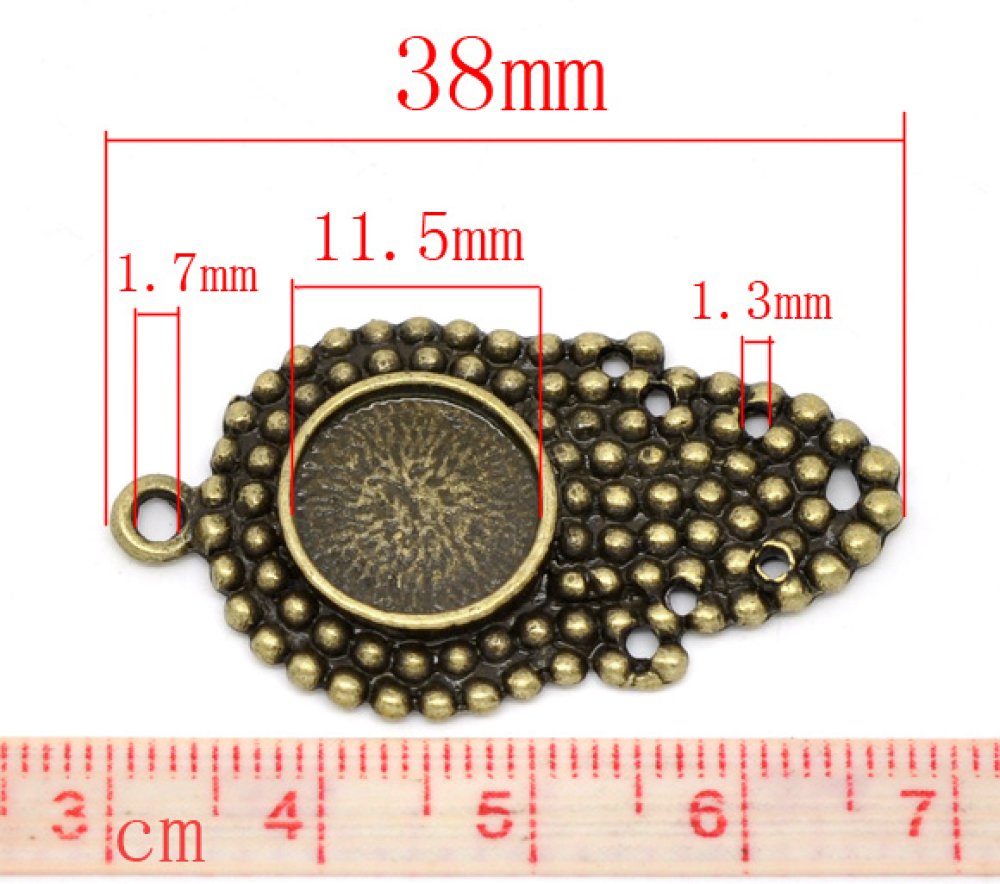 1 cabochonholder 12 mm N°09 Bronse