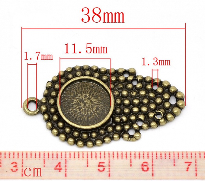 1 cabochonholder 12 mm N&deg;09 Bronse