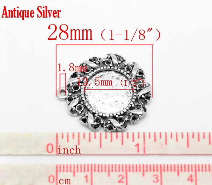 1 cabochonholder 14 mm N&deg;01 S&oslash;lv