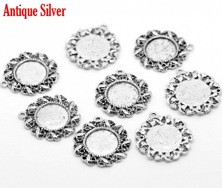 1 cabochonholder 14 mm N&deg;01 S&oslash;lv