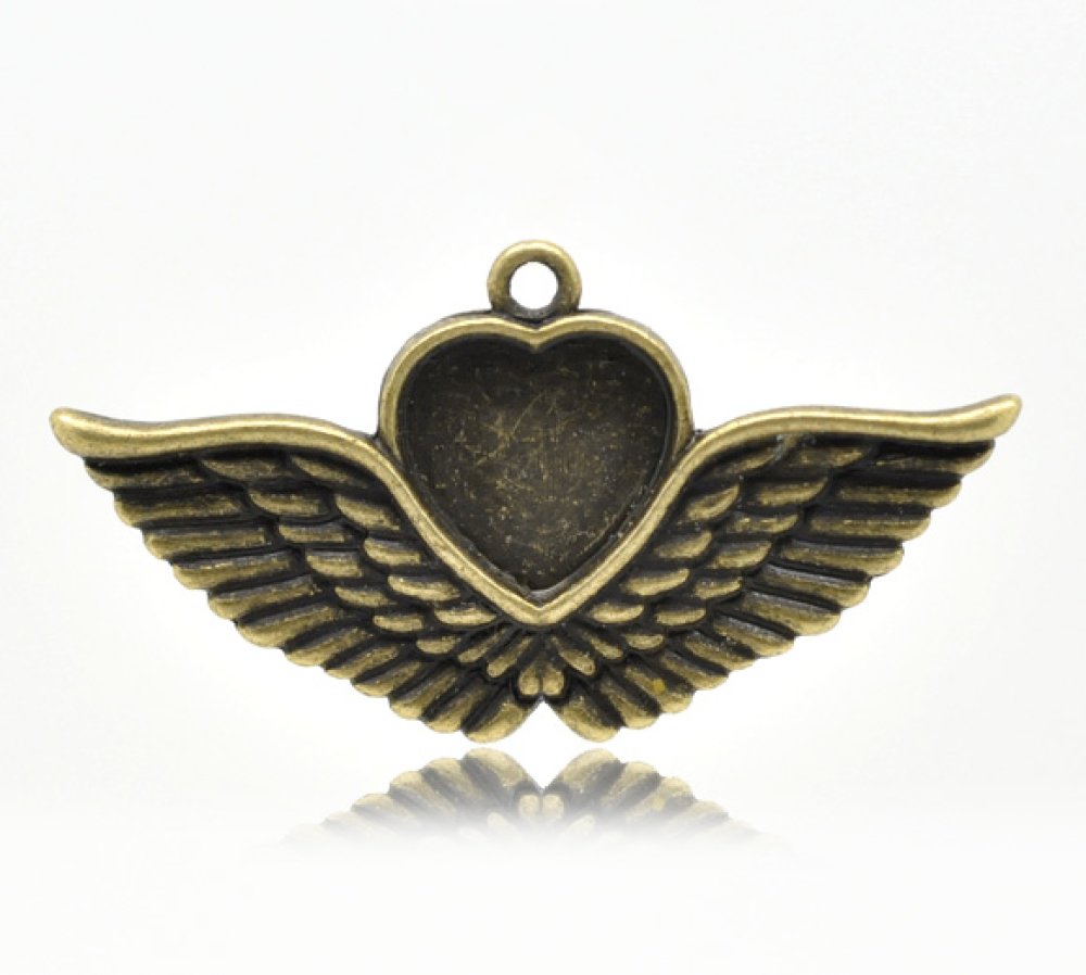 1 cabochonholder Hjerte N°02 Bronse