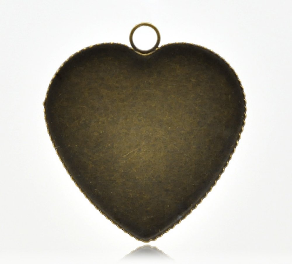 1 cabochonholder Hjerte N°05 Bronse