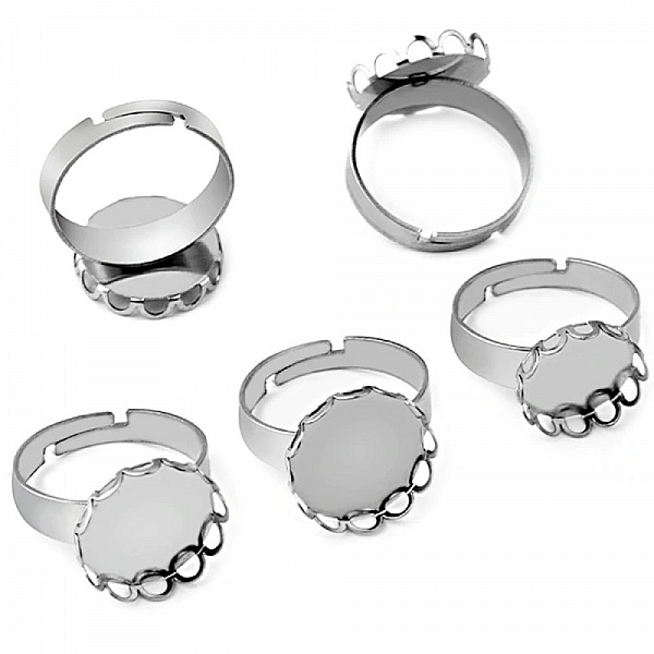 1 ring cabochonholder 20 mm S&oslash;lv N&deg;07