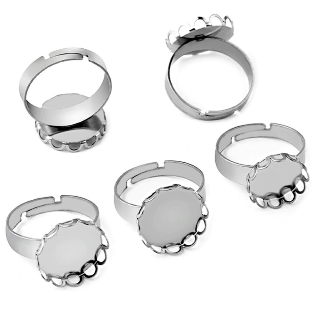 1 ring cabochonholder 25 mm Sølv N°07