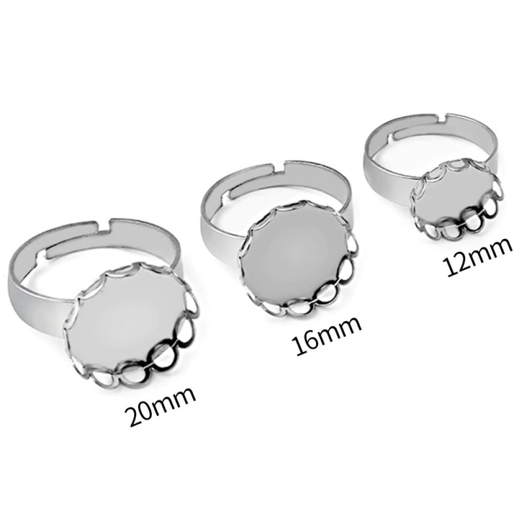 1 ring cabochonholder 25 mm Sølv N°07