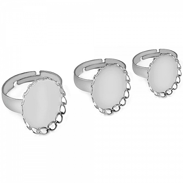 1 ring cabochonholder 18 x 25 mm S&oslash;lv N&deg;08