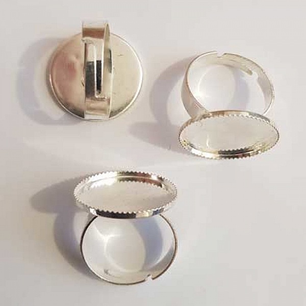 1 support cabochon bague de 20 mm Argent N&deg;12