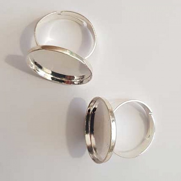 1 support cabochon bague de 20 mm Argent N&deg;13